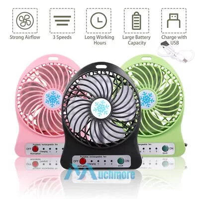 Portable Rechargeable Mini Fan Pocket Size Air Cooler 3-Speeds W/ USB No Battery • $8.99