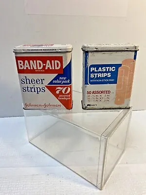 Vintage Band-Aid Johnson & Johnson Metal Tin Hinged Box / Empty / Lot • $6.79