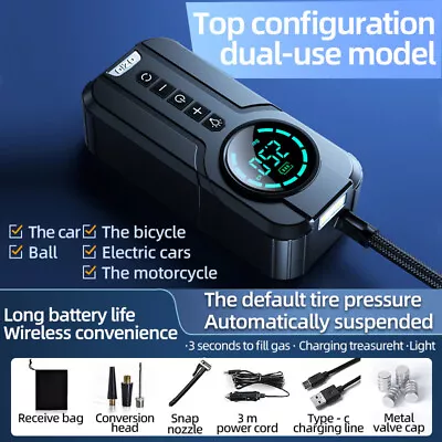 150 PSI Air Compressor Tire Inflator Fits Car Moto Bike Tires Air Pump Portable • $32.98