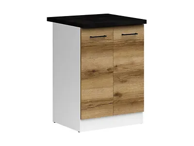 600 Kitchen Cabinet Unit 60cm Delano Oak Effect Base Cupboard Worktop Junona • £124.95