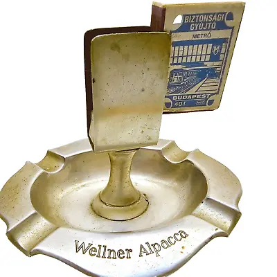 Vintage Antique Match Holder Cigarette Ashtray 1930's Art Deco W Wood Matchbook • $2.99