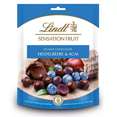 LINDT SENSATIONS - BLUEBERRY & ACAI Chocolate Covered Fruit 150g Bag • £9.99