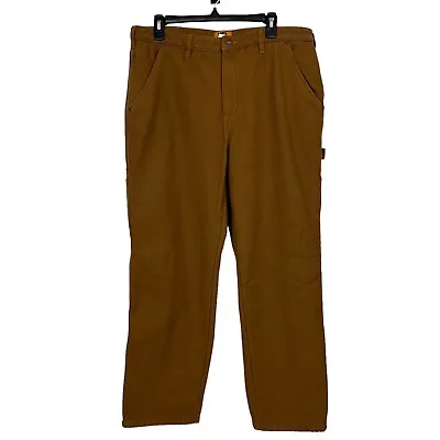 Wells Lamont Men’s Carpenter Flannel Lined Pants W34”/L30” Actual Ins 29” Brown • $27.95