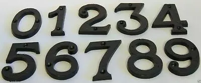 House Door Number 3  Black Heavy Antique Wrought Cast Iron Metal Gate 0123456789 • £5.36