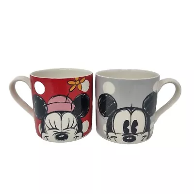 Disney Mickey And Minnie Mouse Cath Kidston Royal Stafford Set Of 2 Coffee Mugs • £18.89