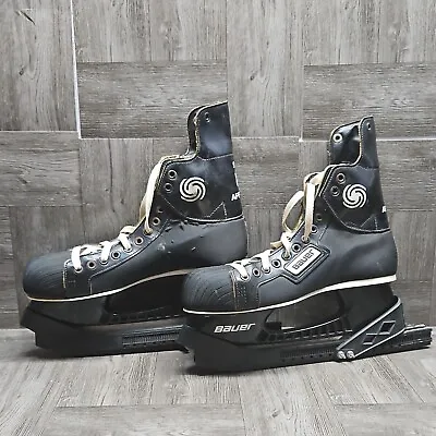 Vintage Bauer NHL Approved Ice Hockey Skates Size 9 Official Black • $19.97