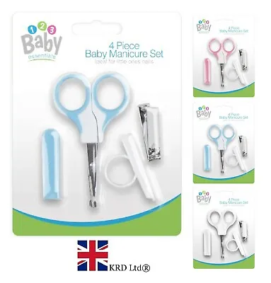 £3.80 • Buy 4Pc BABY MANICURE SET Nail Clippers Safety Scissors File 0+ Months GMBAB2015 UK