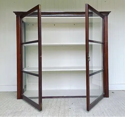 £780 • Buy Large Antique Glass Fronted Mahogany Display Cabinet / Cupboard 