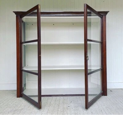 £780 • Buy Large Antique Glass Fronted Mahogany Display Cabinet / Cupboard 