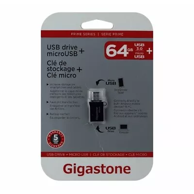 Gigastone Otg Usb Drive Metal Otg 64Gb Usb 3.0 Flash Drive (Gs-U364otg-R) • $16.06