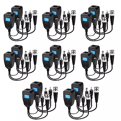 Passive Video Balun Connector 8 Pairs Passive Video Power Balun Audio 960P/1080P • $57.38