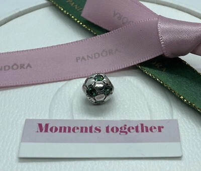 $59 • Buy Pandora Green Soccer Ball Charm  790444CZN - Retired Genuine Ale 925