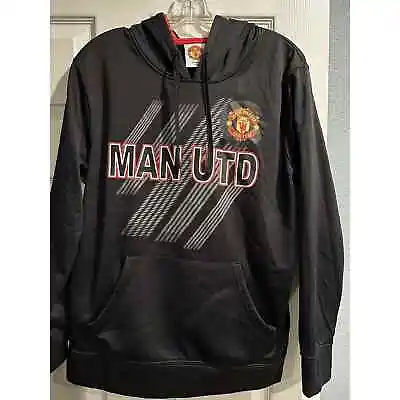 Manchester United Hoodie Jacket Sweatshirt Black Size Small - Good Condition • $14.99