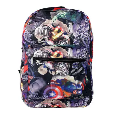 Marvel Avengers Assemble 16  Large Black School Backpack For Kids Or Adults • £20.50