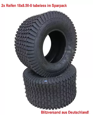 2x Tyre 18x8.50-8 4PR Rasenprofil Lawn Tractor Ride-On Snow Shovel Quad • £86.27