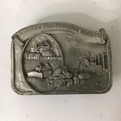 American Construction Worker 1984 Commemorative VTG Belt Buckle Arroyo Grande • $17.95