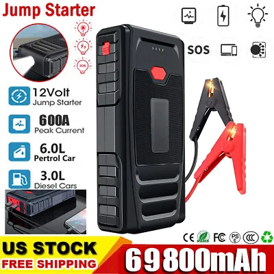 69800mAh Power Bank Car Jump Starter Booster Jumper Box Portable Battery Charger • $35.13