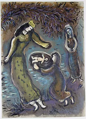 MARC CHAGALL-The Story Of The Exodus Pharaoh's Daughter And Moses. M445-1966  • $1500