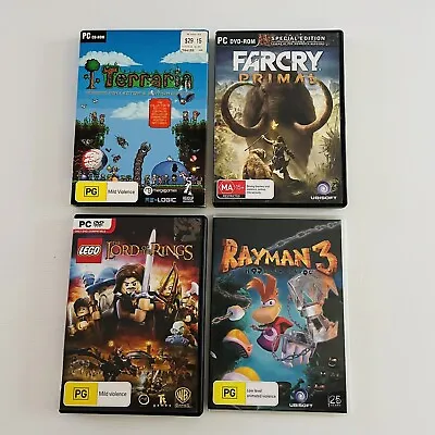 PC Games Bundle - Rayman Terraria Farcry Lord Of The Rings Lego - Aus Postage • $28.90