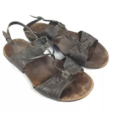 Merrell Micca Leather Sandals Size 8 Womens Dark Brown Outdoor Open Toe Shoes • $29.75