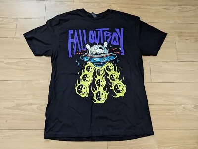 Fall Out Boy T Shirt 2023 So Much For Tour Dust Black Glow In The Dark UFO LARGE • $35