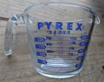 Corning PYREX Made In USA ONE CUP MEASURING JAR Blue Label • $15