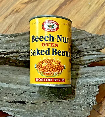 VINTAGE BEECH-NUT OVEN BAKED BEANS BCANAJOHARIE NY USA TIN CAN *EMPTY* Display • $32.99