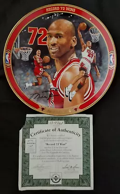 *Michael Jordan* 1996 Collectors Plate *Record 72 Wins* Bradford Exchange Bulls • $19.95