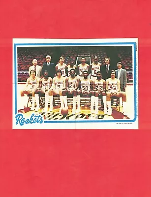 1980-81 Topps Basketball #6 Houston Rockets Team Poster Insert! Moses Malone! • $4