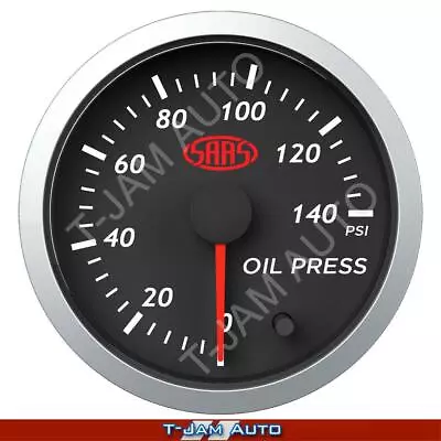 SAAS StreetLine Series Oil Pressure Gauge 0 - 140 PSI 52mm • $70.45