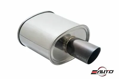 MEGAN M-BC Turbo 3.5  Single Black Chrome Tip Universal Exhaust Muffler 3  Inlet • $154.23