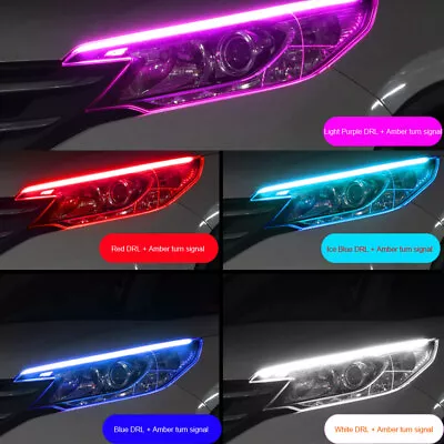 24  Slim Soft Tube Flexible Flow Chase Indicator Strip Waterproof DRL For VOLVO • $12.51