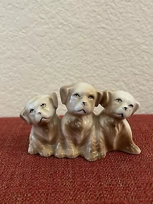 Vintage Ceramic Decorative Figurine - Three Puppies / Dogs Japan • $14.99