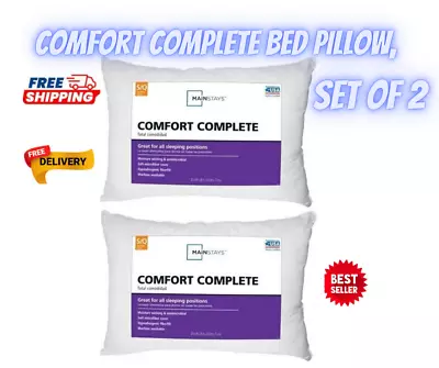 Mainstays Comfort Complete Bed Pillow Standard/Queen (2 Pack) • $10.79