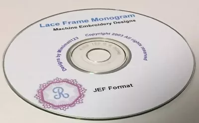 Lace Frame Monogram Machine Embroidery Designs By Mimimall123 JEF Format CD Disk • $17.99