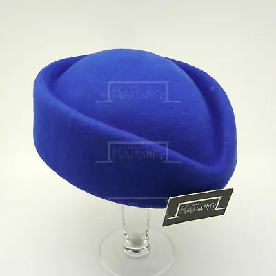 £13.19 • Buy CLASSIC Wool Felt Pillbox Hat Women Fascinator Air Hostesses DIY | 13 Colors