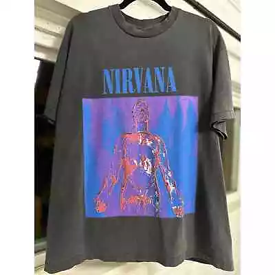 Nirvana Silver T-shirt Vintage Modern Reprint Giant Tag Single Stitch • $69