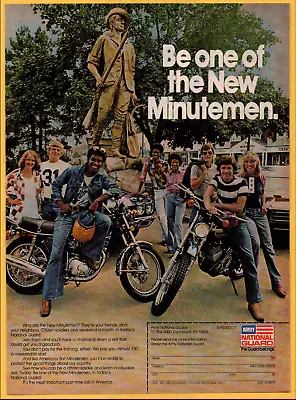 US National Guard Be One Of The New Minutemen - Print Ad / Poster Promo Art 1977 • $12.99