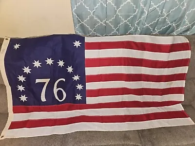 Vtg Bicentennial 1976 Bennington 76 US Flag Sewn Cotton 58 X 34 In 13 Stars • $85