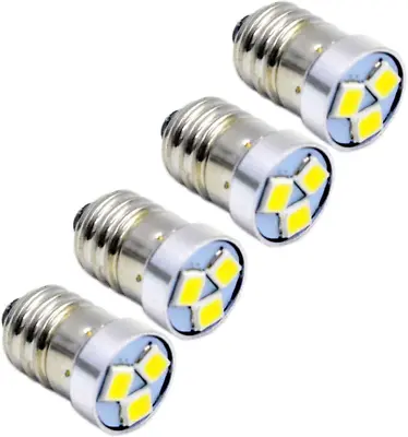 Ruiandsion 4Pcs 3V 6V 12V E10 LED Bulb 3030 3SMD White LED Replacement Bulb Upgr • $15.11