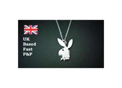 £3.90 • Buy Playboy Necklace Sexy Silver Bunny Rabbit Pendant Chain Logo Harajuku Hipster 