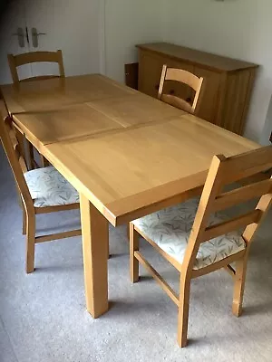 Extending Oak Dining  Table And 4 Chairs Used • £20