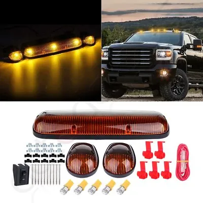 3PCS Amber Cab Roof Marker Lights + T10 Amber LED For Chevy Silverado/GMC Sierra • $27.59