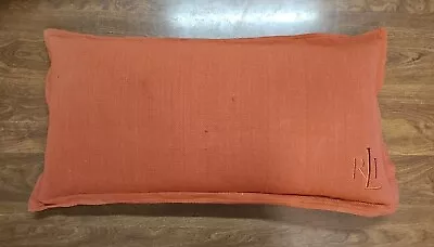 Lauren Ralph Lauren LRL Monogram Burnt Orange Rectangular Throw Pillows • $55