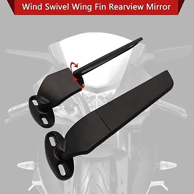 $38.59 • Buy For Kawasaki NINJA ZX10R ZX6R Z636 ZX6RR Wind Swivel Wing Rearview Side Mirror