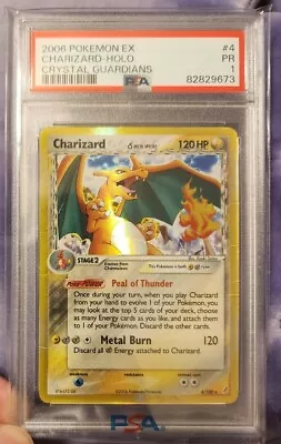 Charizard 4/100 Delta Species Crystal Guardians Rare Pokemon Card PSA 1 Graded • $90