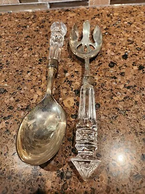 Godinger By Shannon  Dublin Lead Crystal 2 Piece Salad Utensil Set Stunning • $18