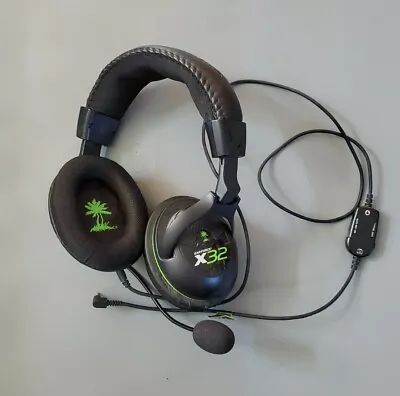 Turtle Beach Ear Force X32 Black/Green Headband Headsets For Microsoft Xbox 360 • $6