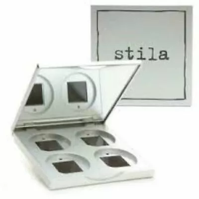 Stila Four-Pan Silver Refill Compact With Mirror Holds 4 Full Size Eye Shadows • $9.95