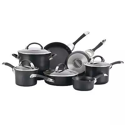 Circulon Symmetry Nonstick Induction 11 Piece Cookware Set Black • $329.95